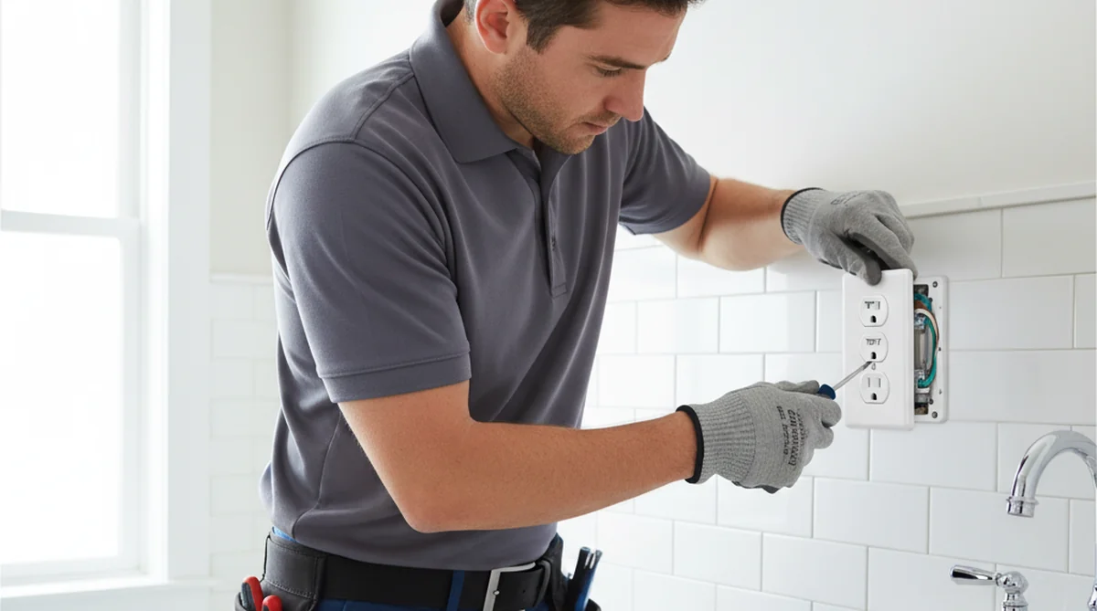 GFCI outlet installation by electrician in Summerville SC