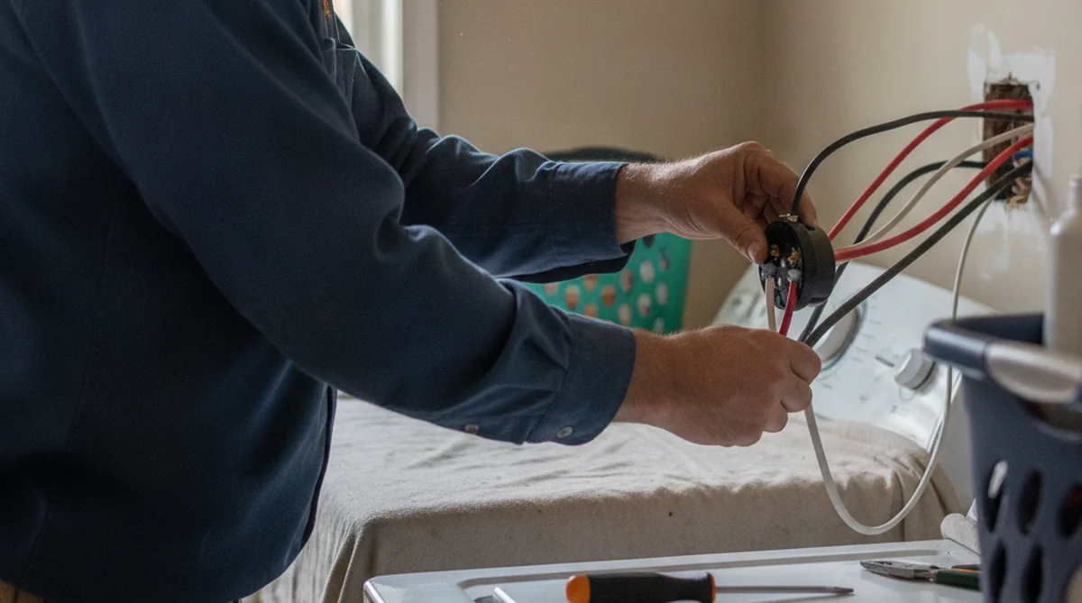 Electrician installing 240V dryer outlet Sumter SC