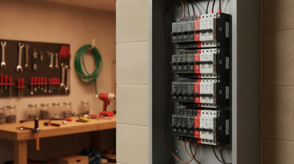 Electrical subpanel installation in Orangeburg SC garage