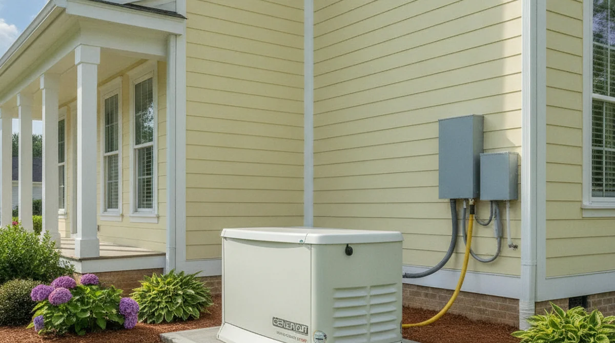 Standby generator installation on concrete pad in Orangeburg SC